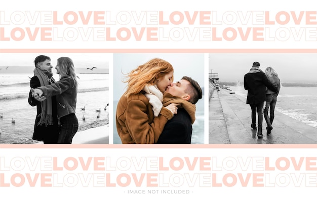 Vecteur gratuit beau moodboard pour la saint-valentin