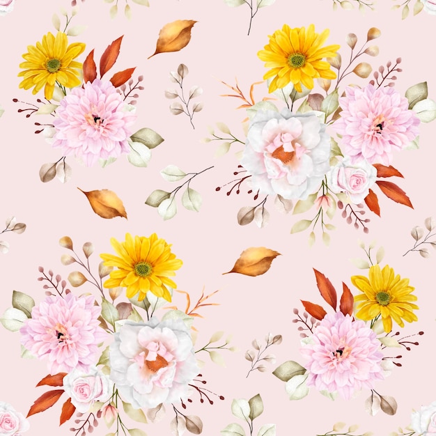 Vecteur gratuit beau motif floral d'été sans couture