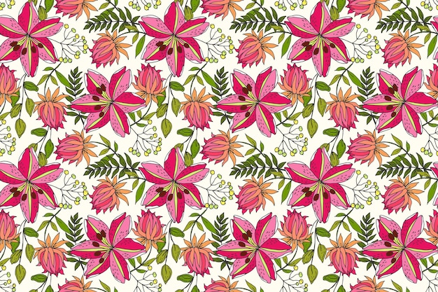 Beau Motif Floral Tropical