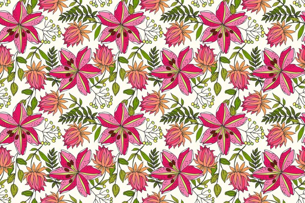 Beau motif floral tropical