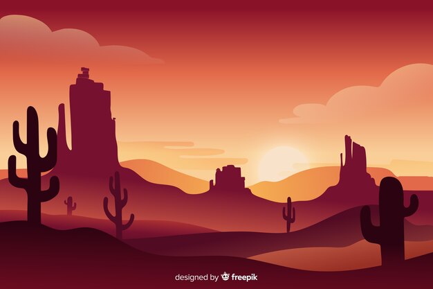 Beau paysage de désert à l'aube