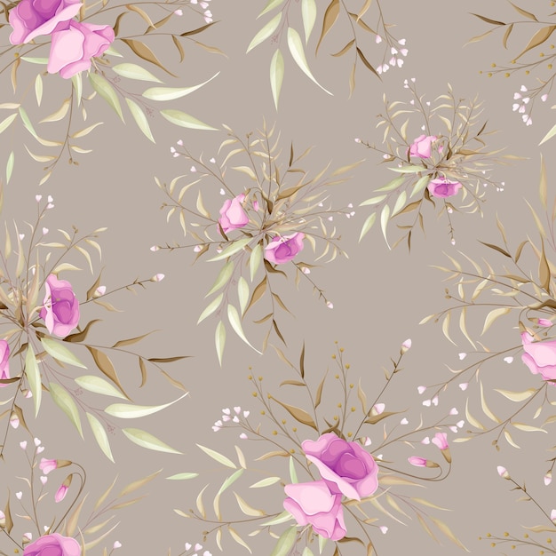 Vecteur gratuit beau petit motif floral sans couture