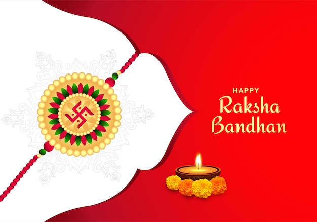 Beau Rakhi Décoratif Pour Fond De Carte Festival Indien Raksha Bandhan
