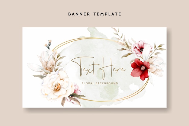 Beau Thème De Fond Floral Boho élégant Aquarelle