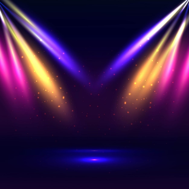 Vecteur gratuit beautiful stage with colorful lights background
