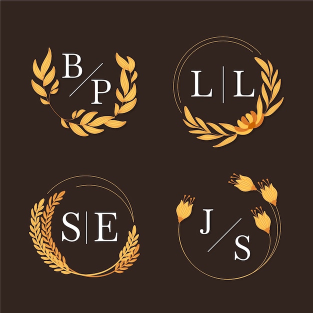 Beaux Logos De Mariage Floral