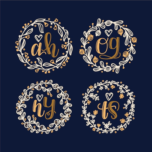 Beaux Logos De Mariage Floral