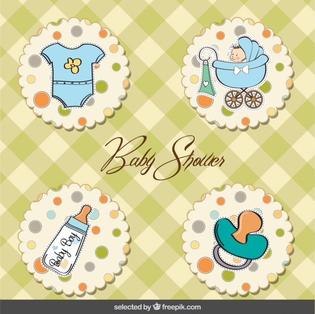 Bébé Carte De Douche Avec étiquettes Mignons