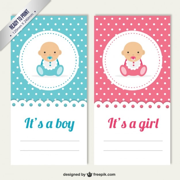 Vecteur gratuit bébé cartes de genre