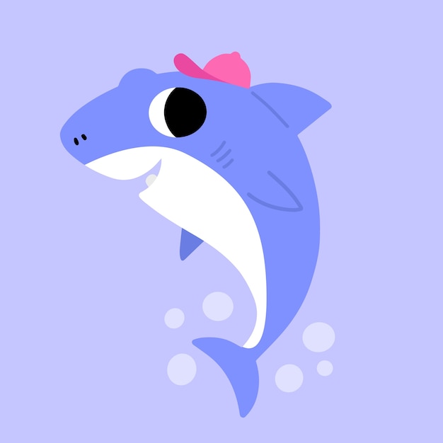 Bébé requin en style cartoon