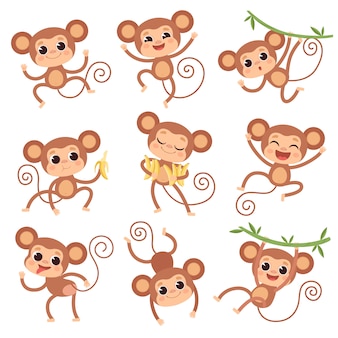 Ensemble De Singe Qui Rit Vecteur Gratuite Ensemble De Singe Qui Rit Vecteur Gratuite