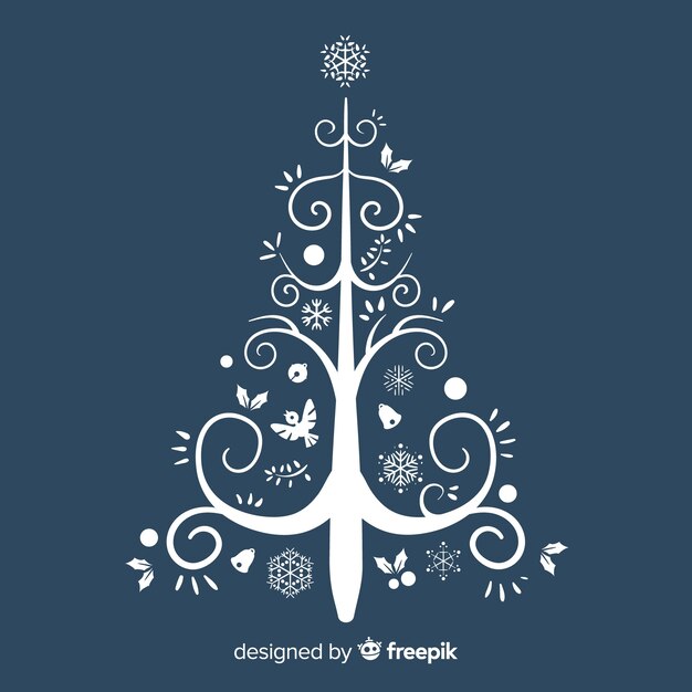 Bel arbre de Noël avec un design plat