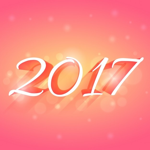 Vecteur gratuit belle 2017 3d texte de style sur fond rose élégant