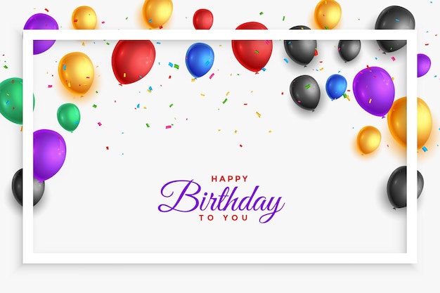 Vecteur gratuit belle affiche de célébration d'un événement d'anniversaire heureux avec un ballon coloré