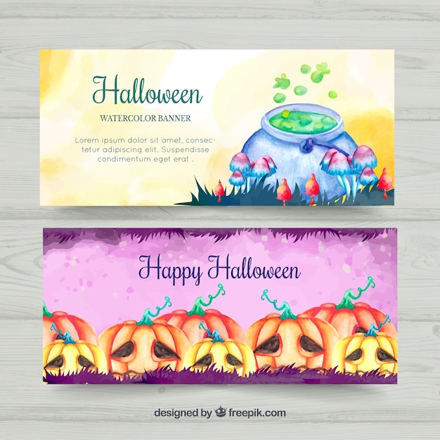 Belle Aquarelle Halloween Bannersq