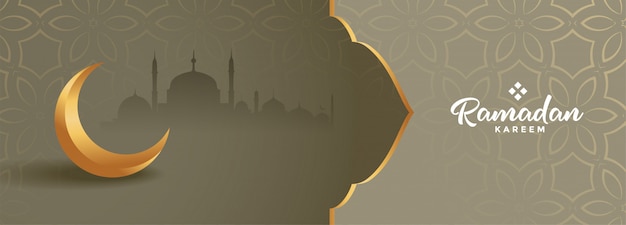 Vecteur gratuit belle bannière saisonnière ramadan kareem belle conception