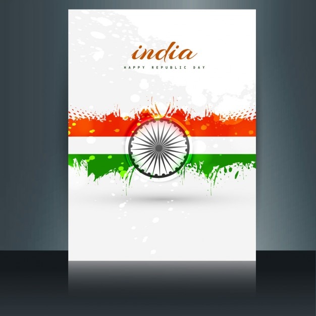 Belle Brochure Avec Le Drapeau Indien