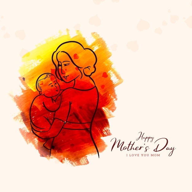 Vecteur gratuit une belle carte de célébration de la fête des mères moderne