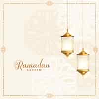 Vecteur gratuit belle carte de festival traditionnel ramadan kareem