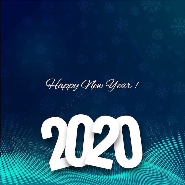 Belle Carte De Fête Du Texte Du Nouvel An 2020