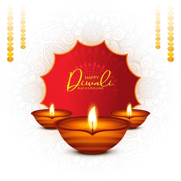 Vecteur gratuit belle carte happy diwali célébration fond de vacances