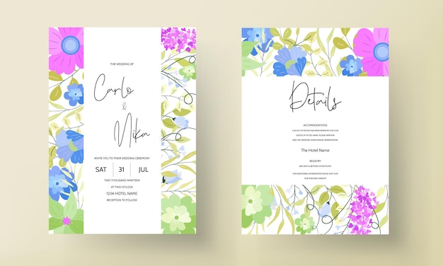 Belle Carte D'invitation De Mariage Floral