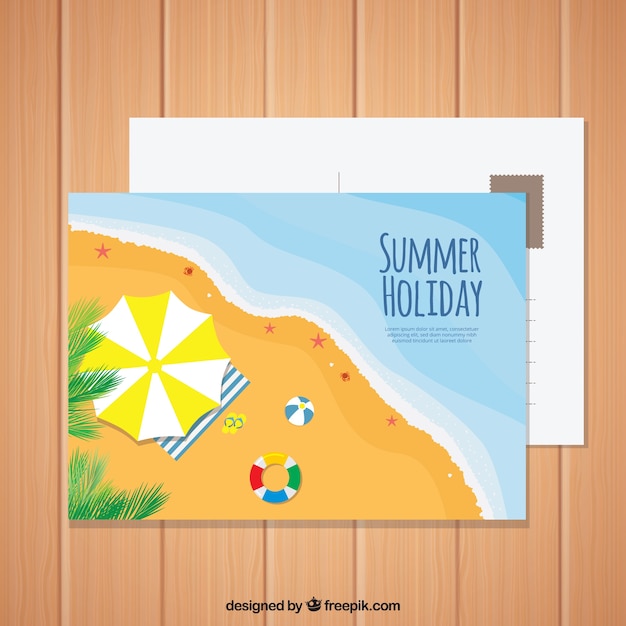 Vecteur gratuit belle carte postale d'été