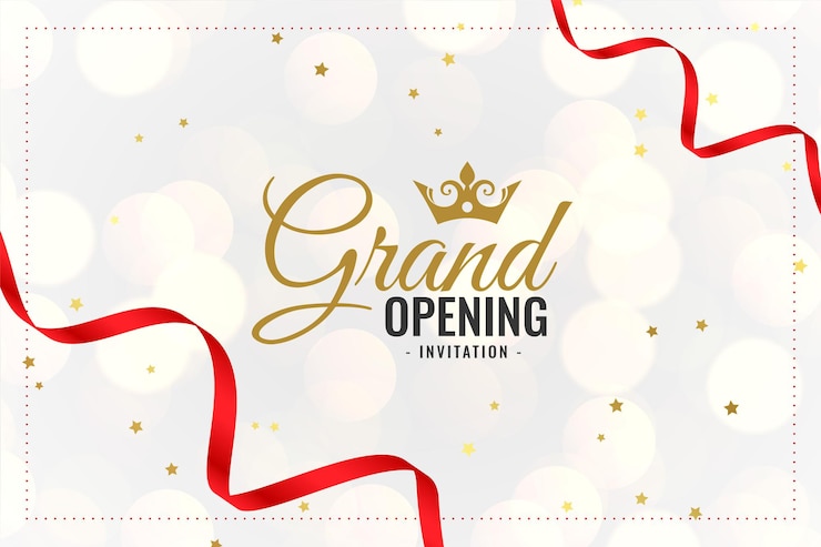Vecteur gratuit belle cérémonie d'invitation à l'ouverture de la bannière pour le lancement de l'entreprise