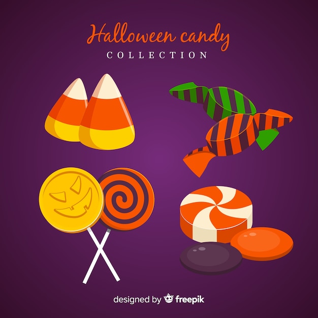 Belle Collection De Bonbons Halloween Dessinés à La Main