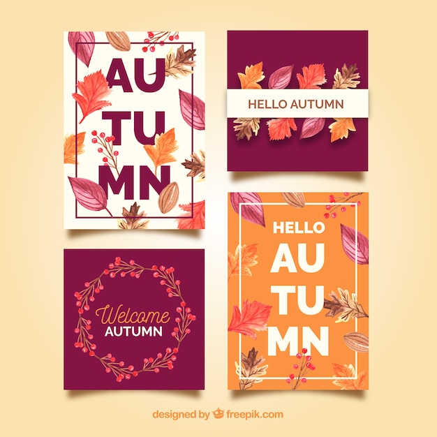 Belle Collection De Cartes D'automne