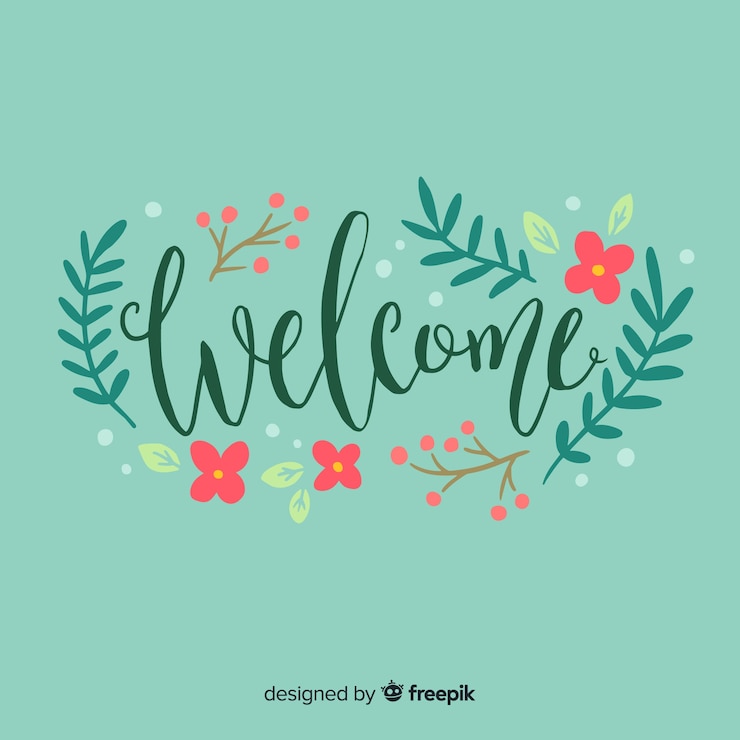 Vecteur gratuit belle composition de bienvenue dessiné à la main