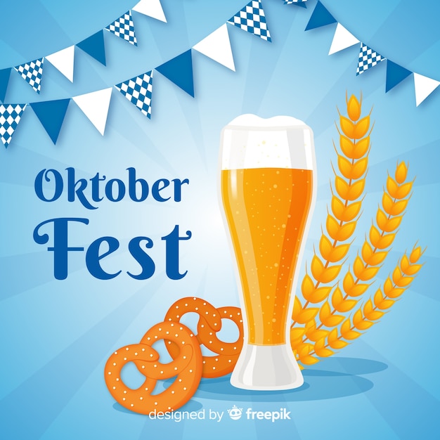 Belle Composition Oktoberfest Avec Un Design Plat