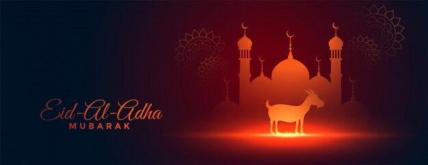 Belle conception de bannière de festival bakra eid al adha