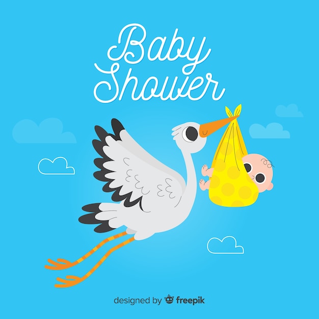Vecteur gratuit belle conception de douche de bébé