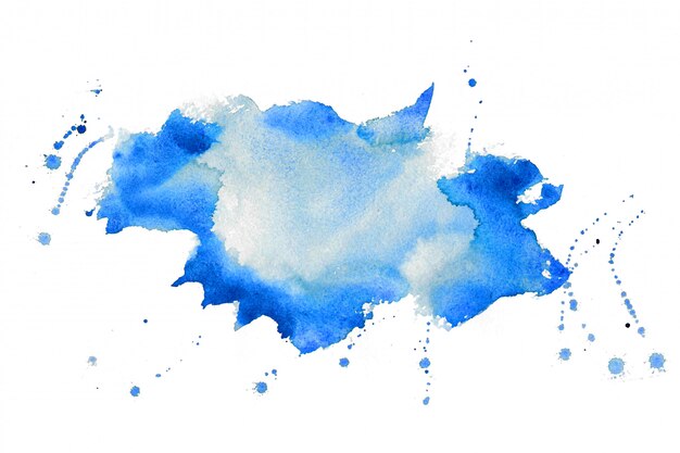 Belle conception de fond de texture de tache aquarelle bleue