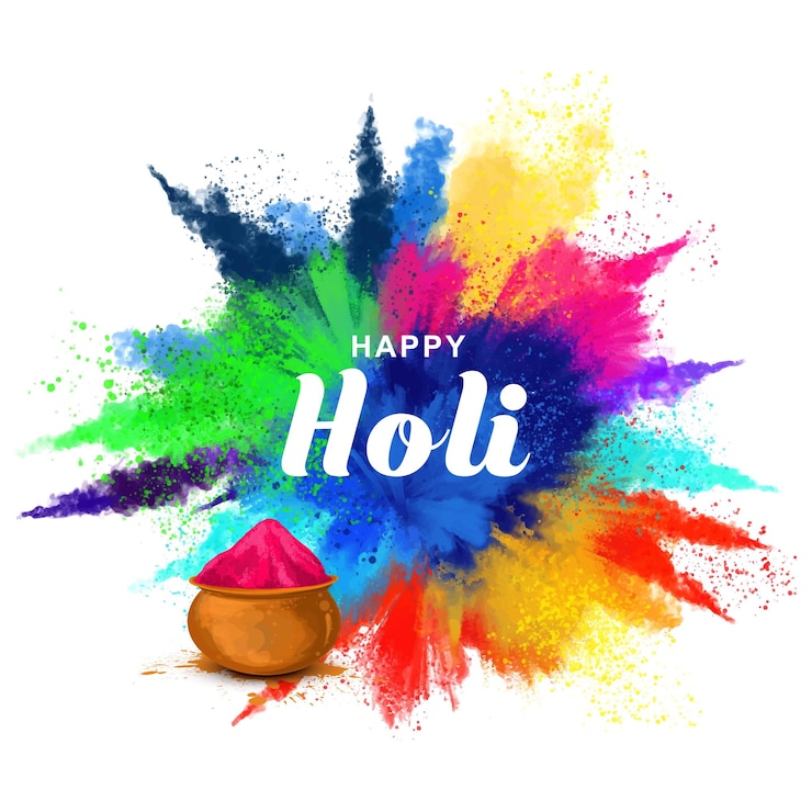 Vecteur gratuit belle éclaboussure colorée heureux fond d'holi