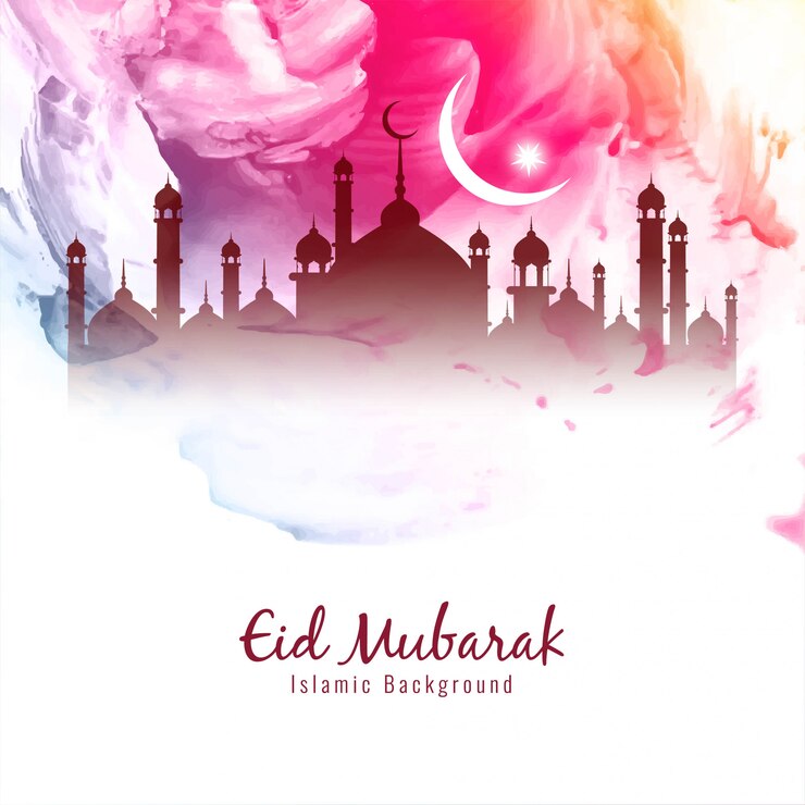 Vecteur gratuit belle eid mubarak islamique coloré