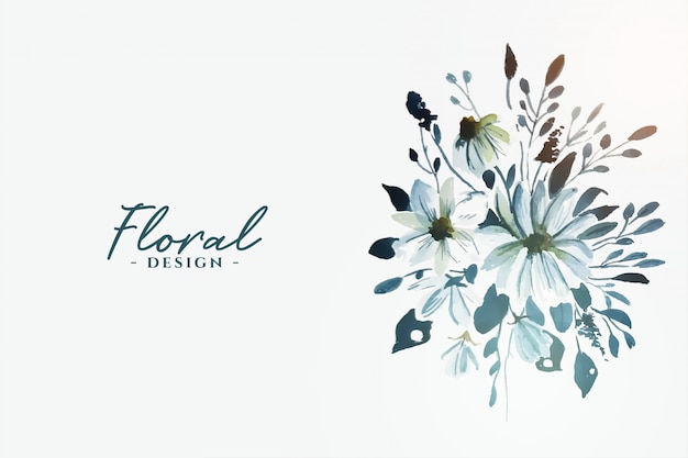 Vecteur gratuit belle fleur floral aquarelle décoratif