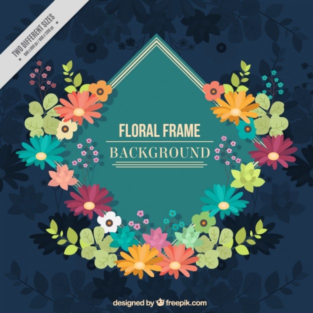 Vecteur gratuit belle floral frame