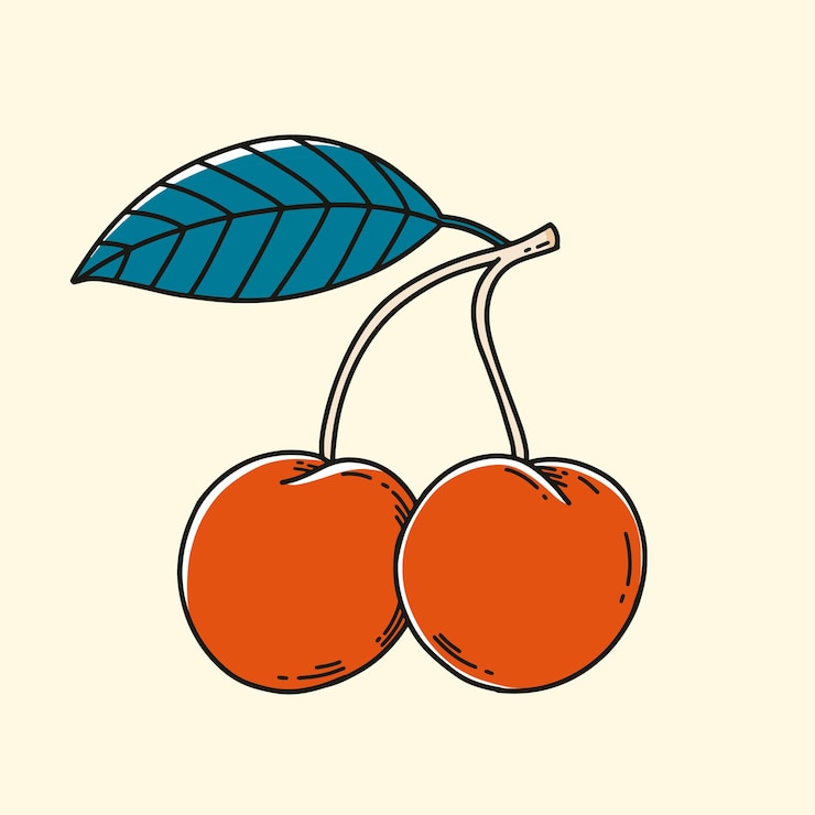 Vecteur gratuit belle illustration dessinée à la main de cerises