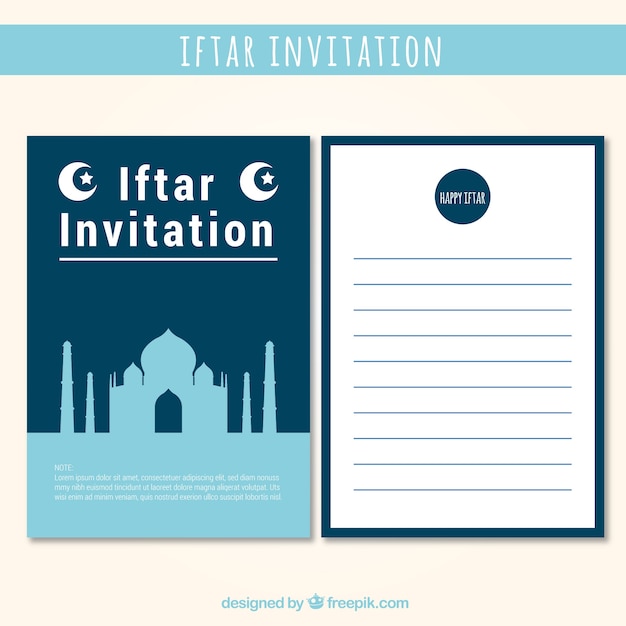 Vecteur gratuit belle invitation d'iftar