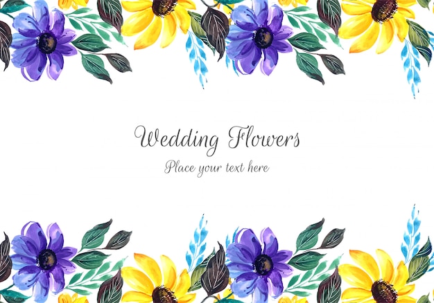 Belle invitation de mariage avec des fleurs