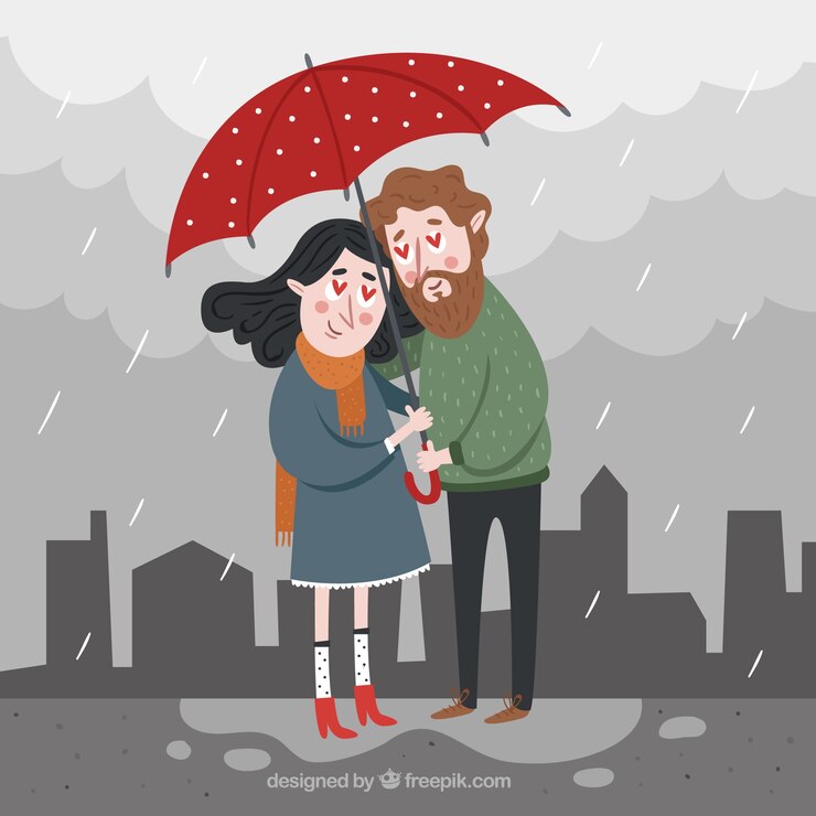 Vecteur gratuit belle scène de couple amoureux