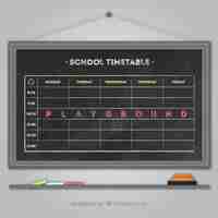 Vecteur gratuit belle tableau horaire scolaire