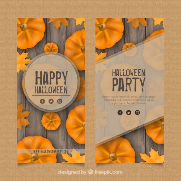 Vecteur gratuit belles brochures de fête d'halloween