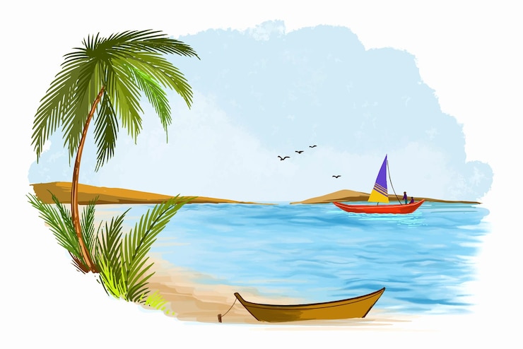 Vecteur gratuit belles cartes d'arrière-plan pour les vacances d'été