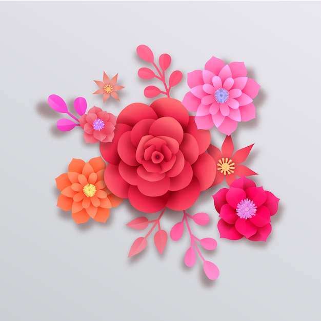 Belles fleurs de style papier