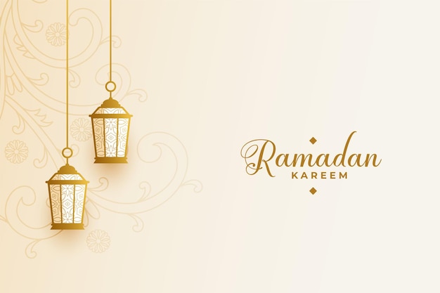 Vecteur gratuit bénédictions pacifiques de la conception de cartes ramadan kareem