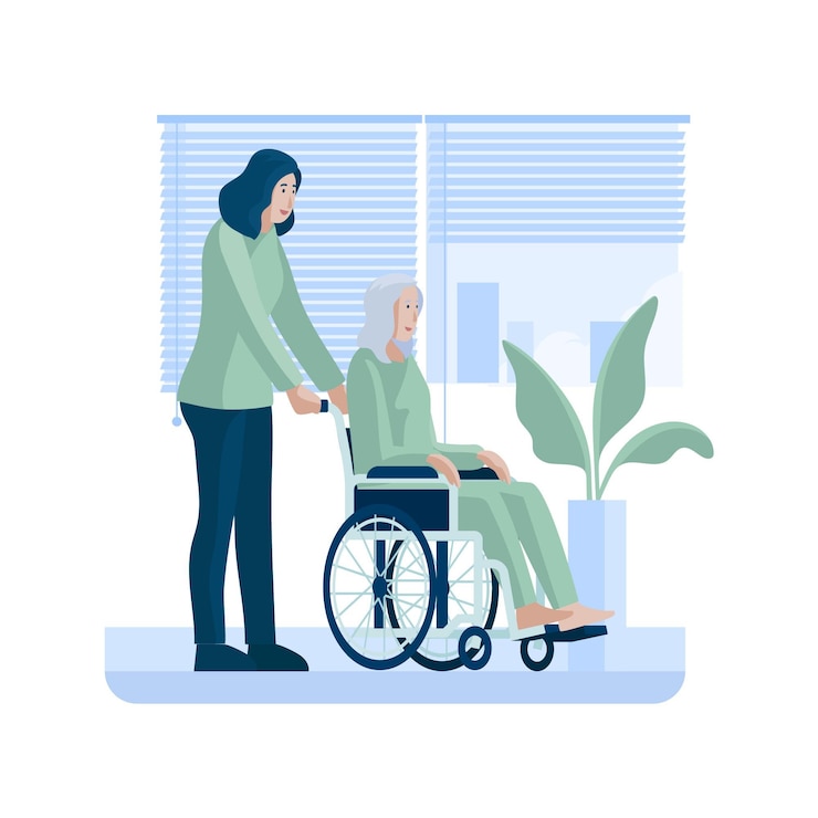 Vecteur gratuit bénévoles aidant les personnes âgées illustration