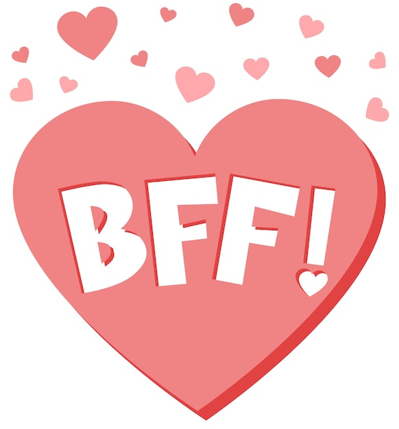 BFF ou meilleur ami pour toujours lettrage sur fond blanc